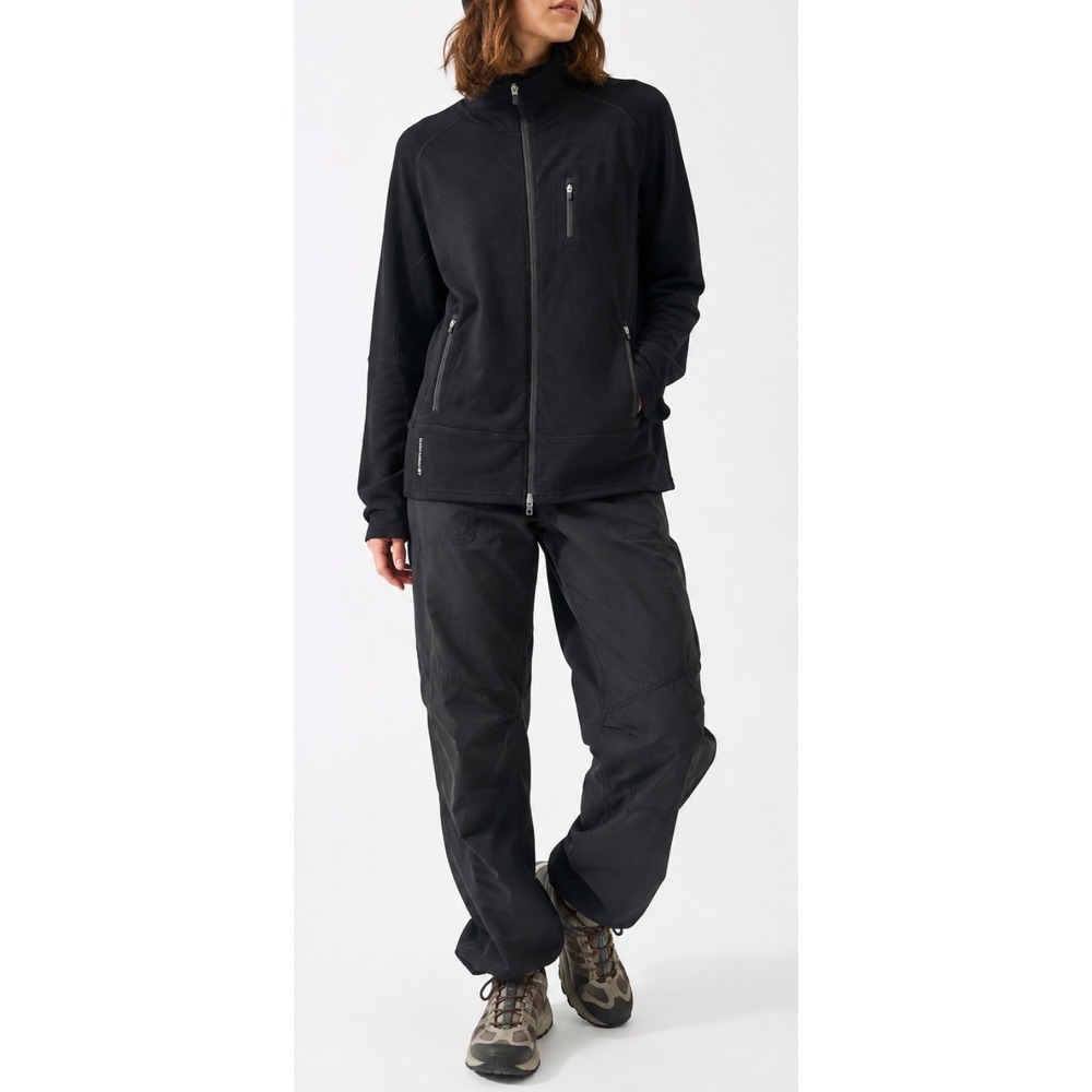 Icebreaker GT 340 Go Tiger Merino Wool Full Zip Jacket Black Womens Large L